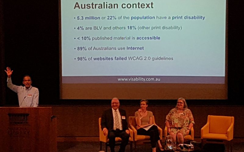 Dinesh Burah Manager of Education and Information Services giving a presentation at ADA Conference 2018