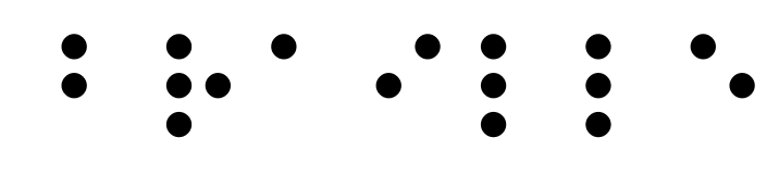 Series of black dots to illustrate the word braille