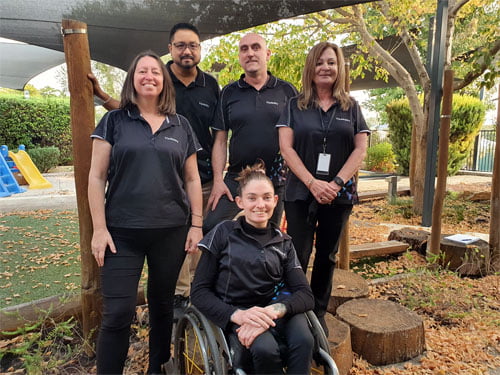 The CoAct VisAbility team in the garden at VisAbility