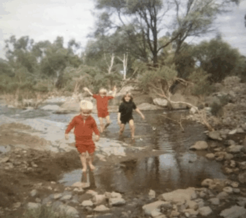Ericka and her two siblings running around barefoot on the rocky red earth of of the Pilbara.